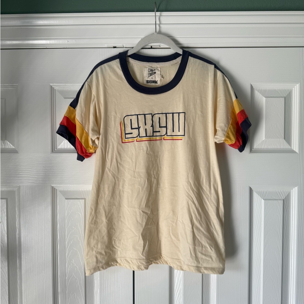 SXSW Graphic Tee with Navy Trim